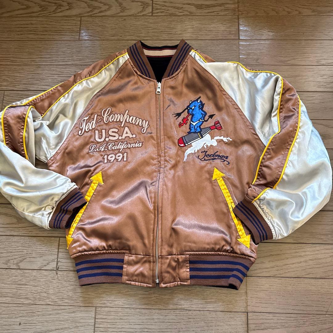 TED MAN テッドマン 総刺繡 リバーシブル スカジャン ベロア 38サイズ