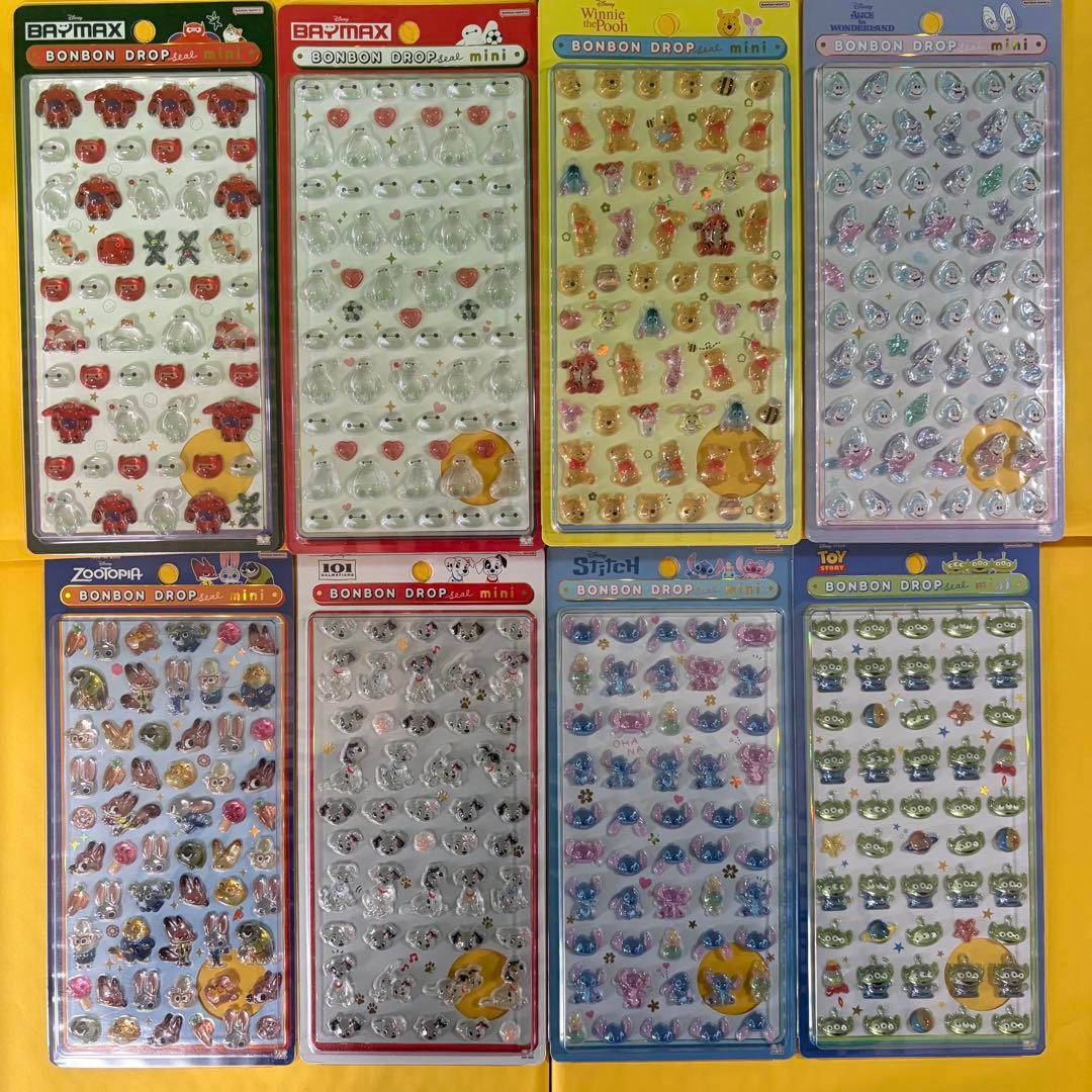 【正規品】ボンボンドロップシール　ミニ　ディズニー　 全8種セット　mini