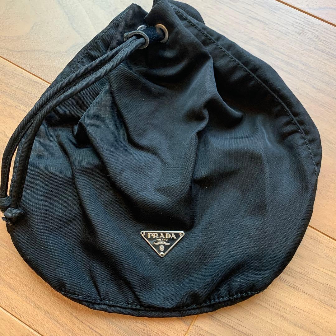 PRADA 巾着ポーチ三角ロゴ ヴィンテージ ナイロン PRADA プラダ トライアングルロゴ ナイロン ミニバッグ 巾着 ポーチ