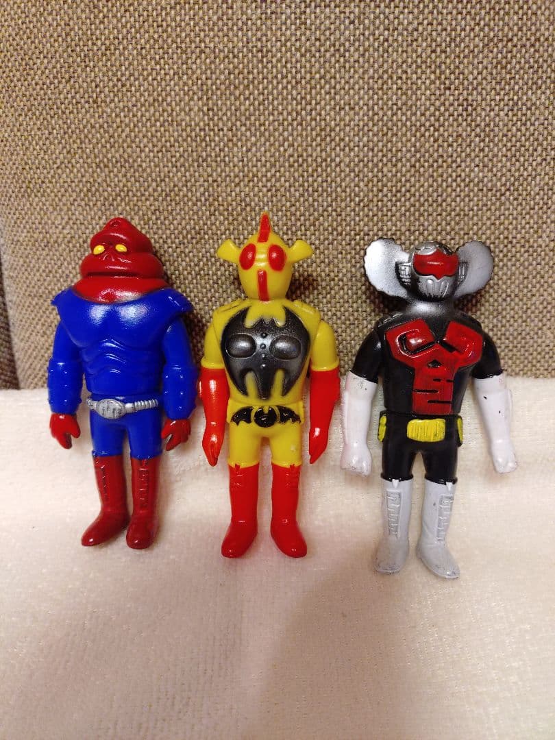 m*i様 貴重！当時モノ　アクマイザー3 ソフビ　3体セット！ブルマァク　タカト
