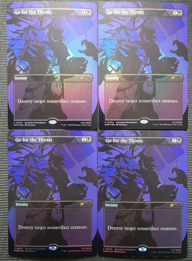 mtg 超稀少 英語版 ボーダーレス FOIL 喉首狙い 4枚セット Foil】《喉首狙い/Go for the Throat》(FNM)[流星マーク] 黒 | 日本