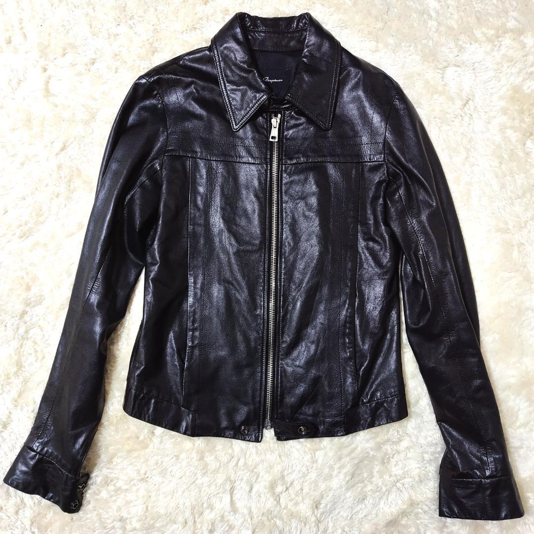 希少 セクスプリメ ライダースジャケット シングル サイズ46 ブラック 山羊革