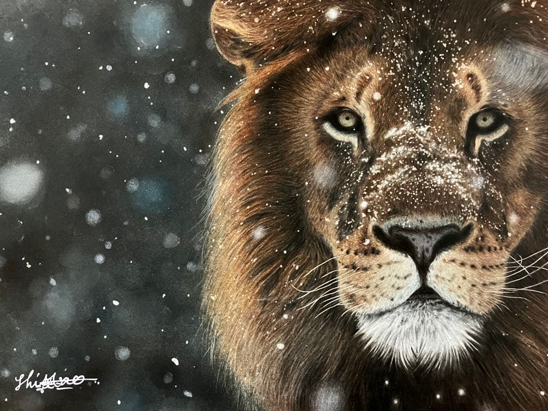 凍空と 色鉛筆画 パステル