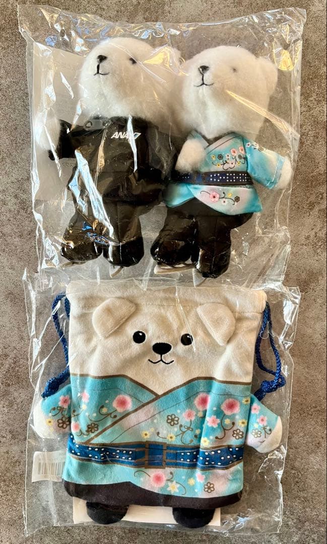新品 羽生結弦 ANA YUZU フライトベア キーホルダー 巾着 天と地と ANAオリジナル＞YUZU フライトベア巾着（天と地と）
