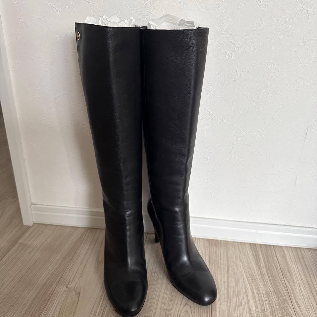 【Ari】GUCCI 黒　ロングブーツ　381/2 24.5cm