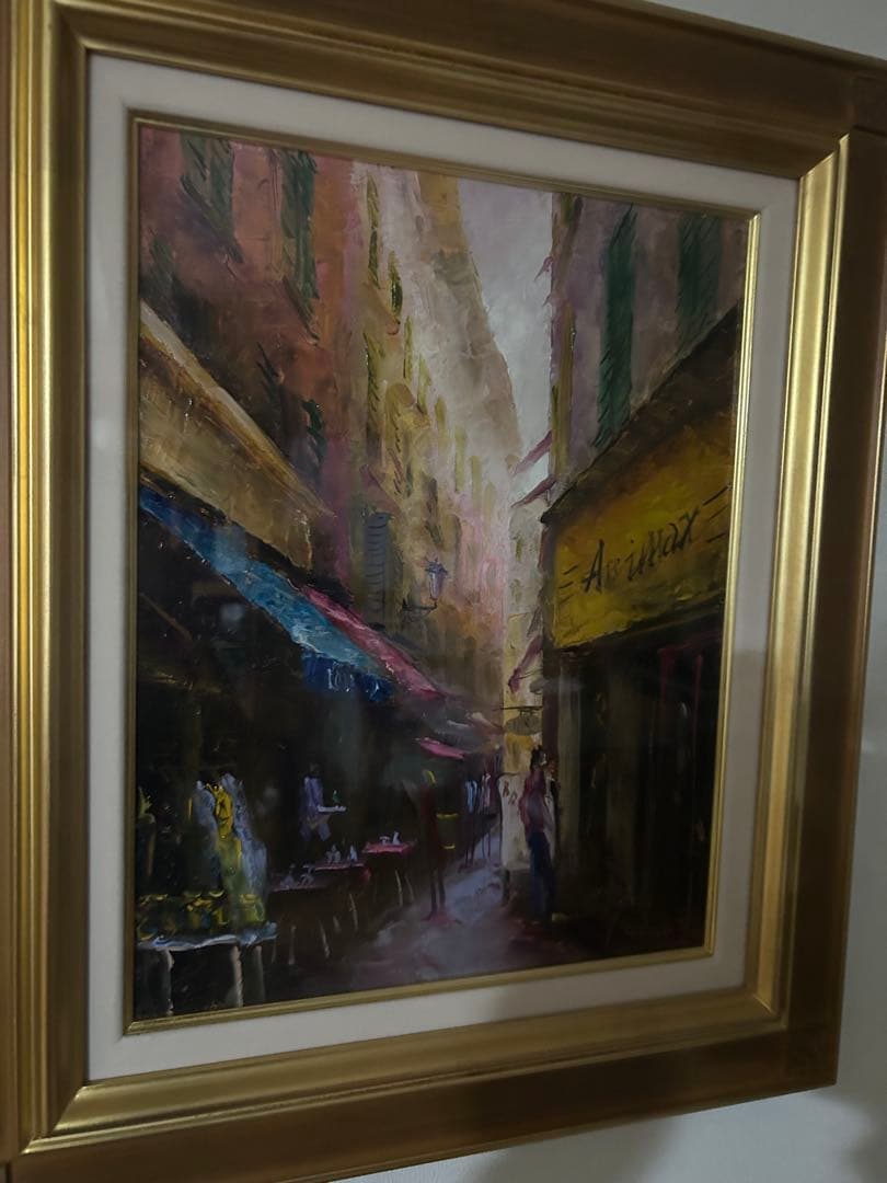 山口真功　油彩画　[黄色い看板のある街角] F6サイズ 油彩画 山口真功 [黄色い看板のある街角] F6サイズ - メルカリ