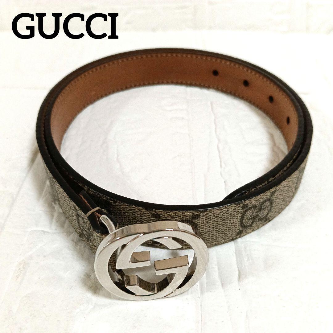 ♦最終♦GUCCIインターロッキングGバックルベルト GGスプリーム チルドレン
