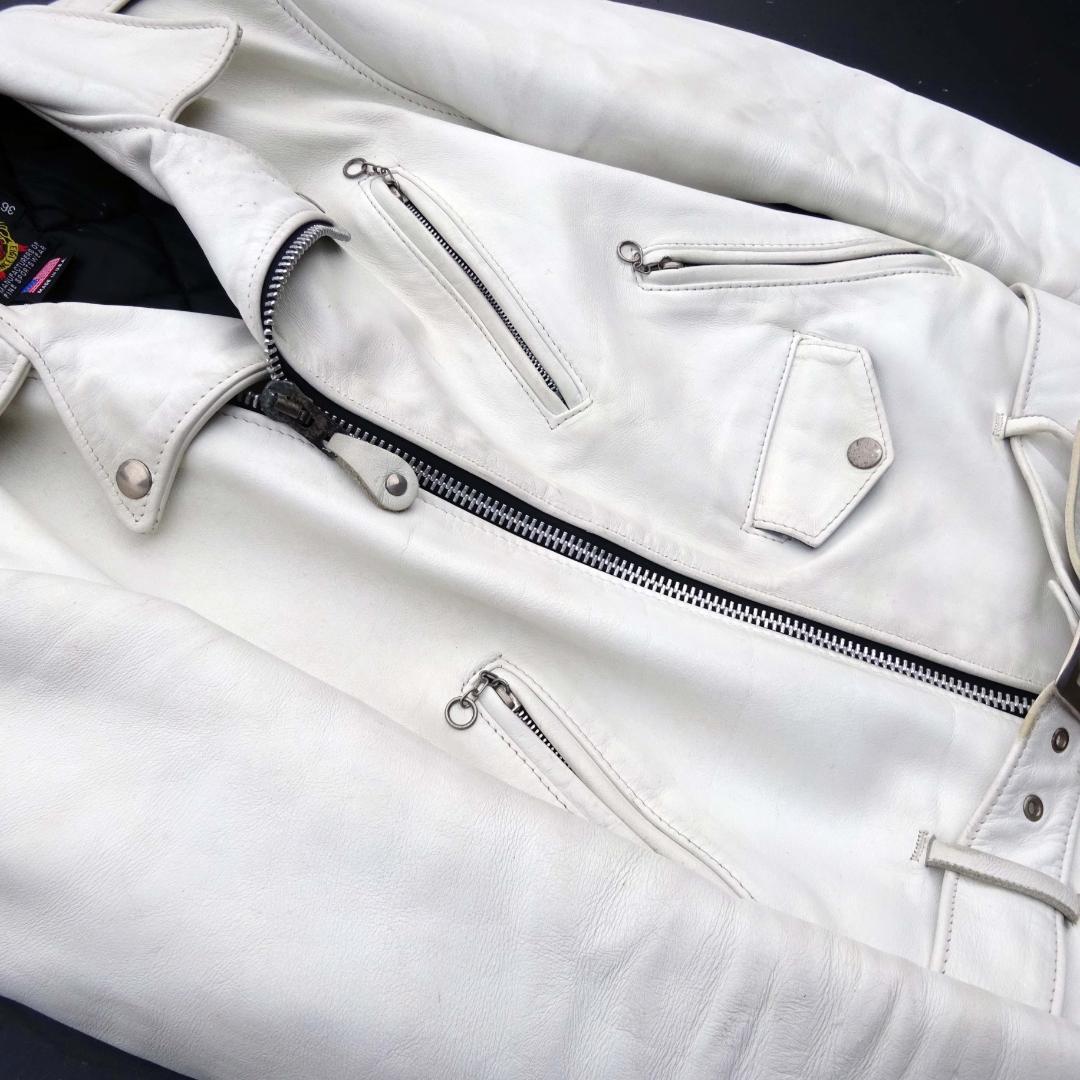 白)Schott 613US ショット ワンスター ダブル ライダース36 - メルカリ