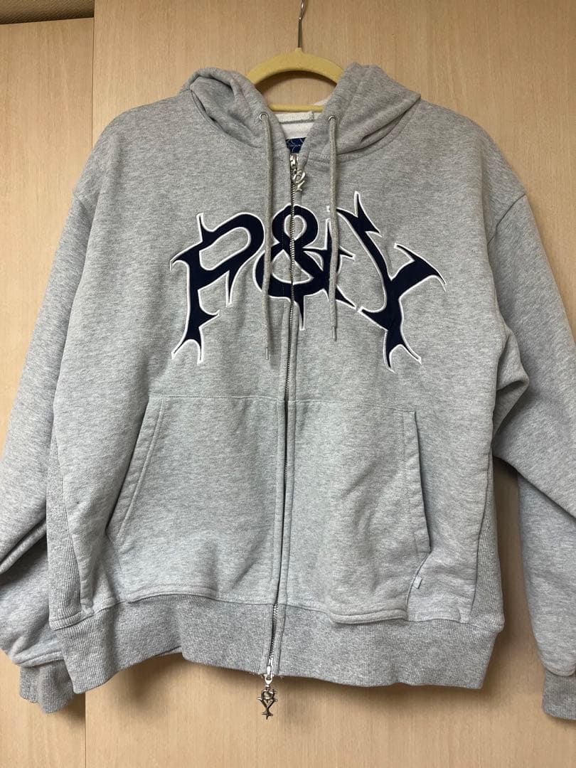 P&Y ジップパーカー グレー punkandyo パンクアンドヨー フーディ