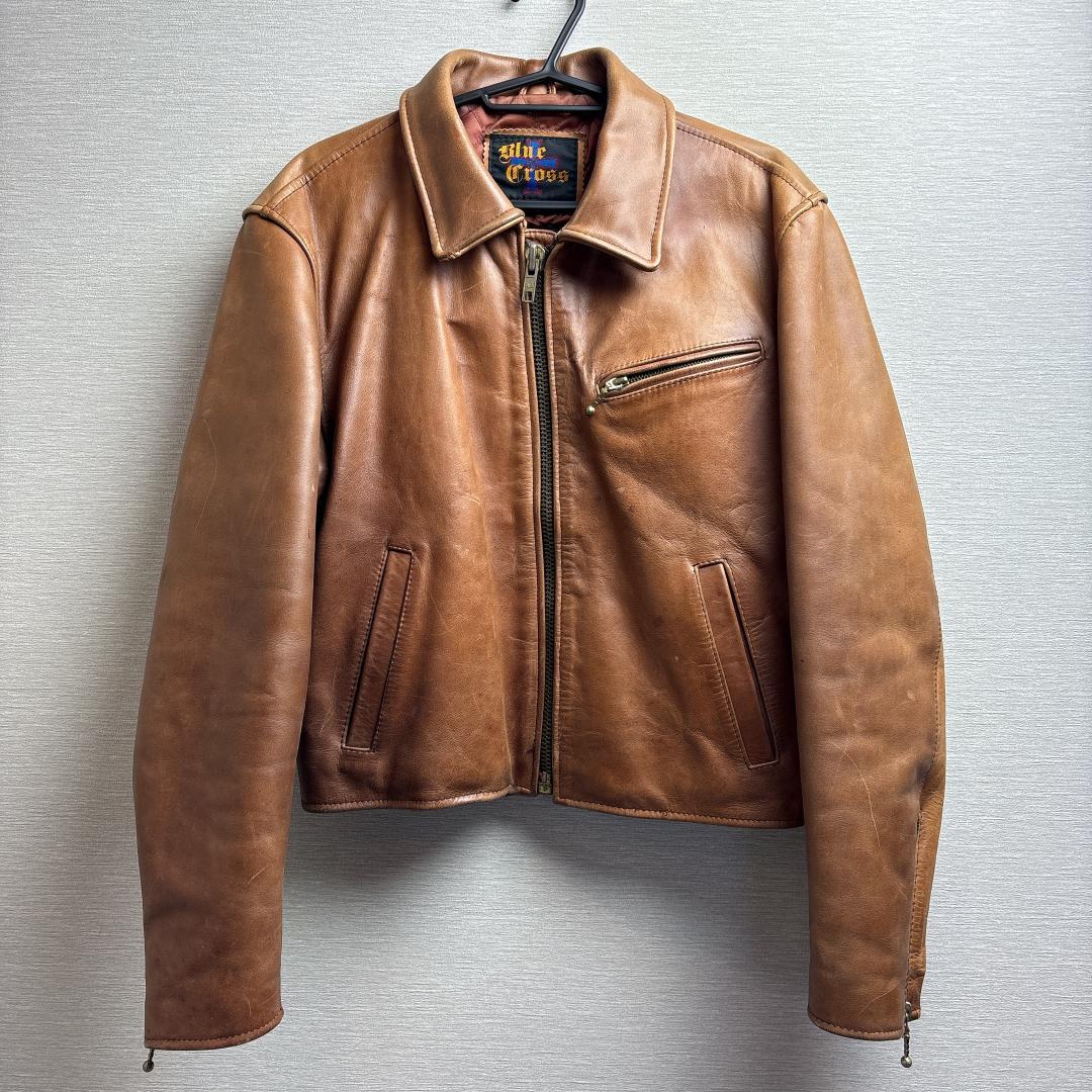 高級 A2 type シングルライダース ジャケット 36 BlueCross