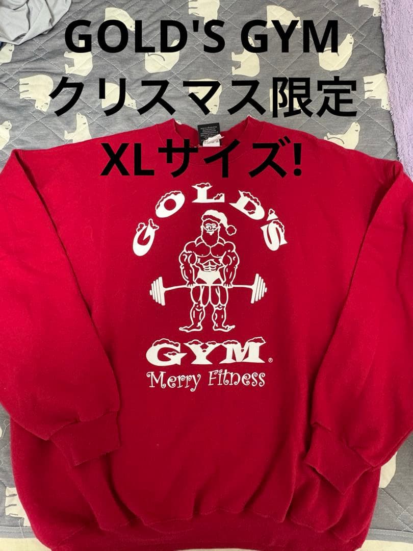 激レアXL！GOLD'S GYMクリスマス限定スウェット赤 ゴールドジム - メルカリ