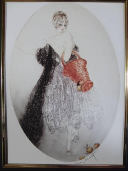 ルイイカール限定版・アールデコ/こぼれた林檎、版上サイン、希少な