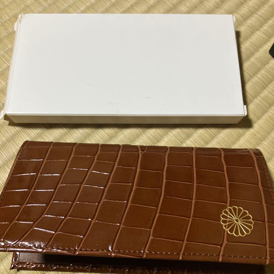 値下げ中】皇居限定 長財布 メンズ レディース クロコ調 ブラウン 新品