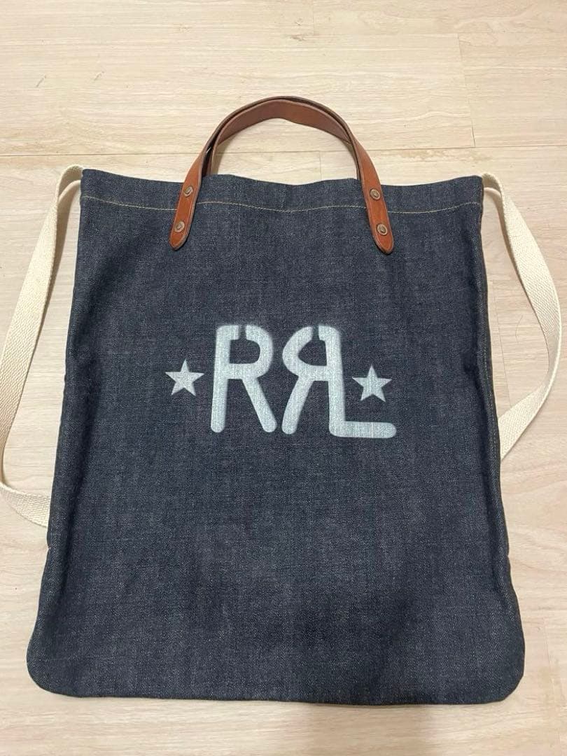 大幅値下げ】希少】RRL ダークブルーデニムトートバッグ - メルカリ