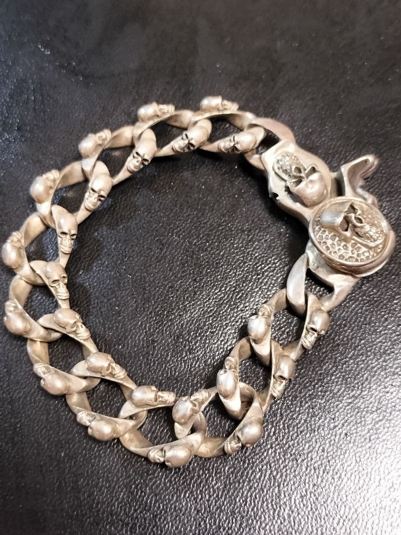 SILVER925 スカルブレスレット クリップタイプシルバー925　骸骨