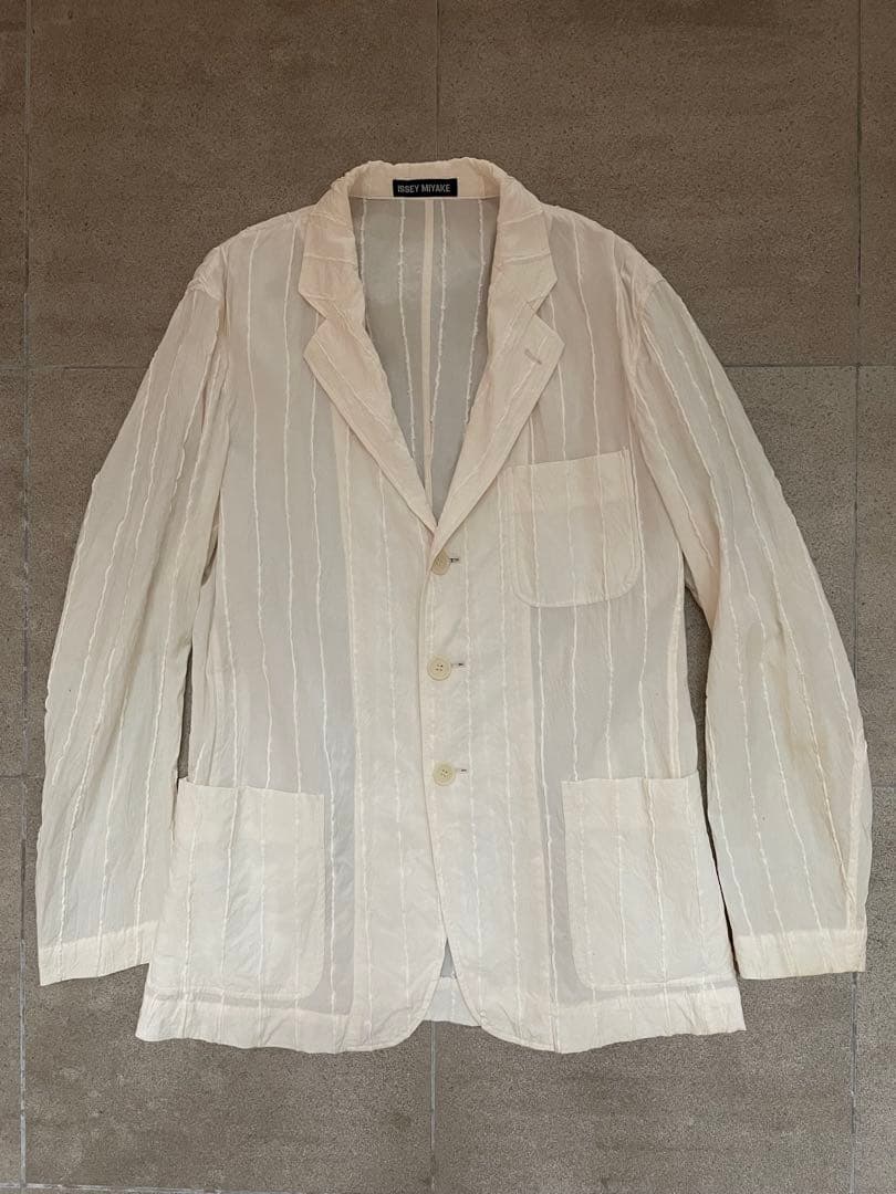ISSEY MIYAKE アイボリー 綿麻ジャケット サイズ3 - メルカリ
