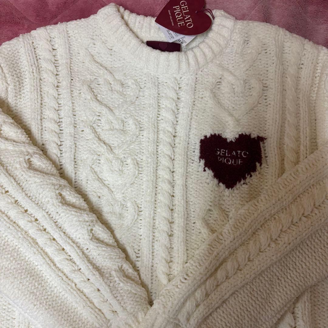 ジェラートピケ　ハートアランワンピース　靴下　セット　パジャマ