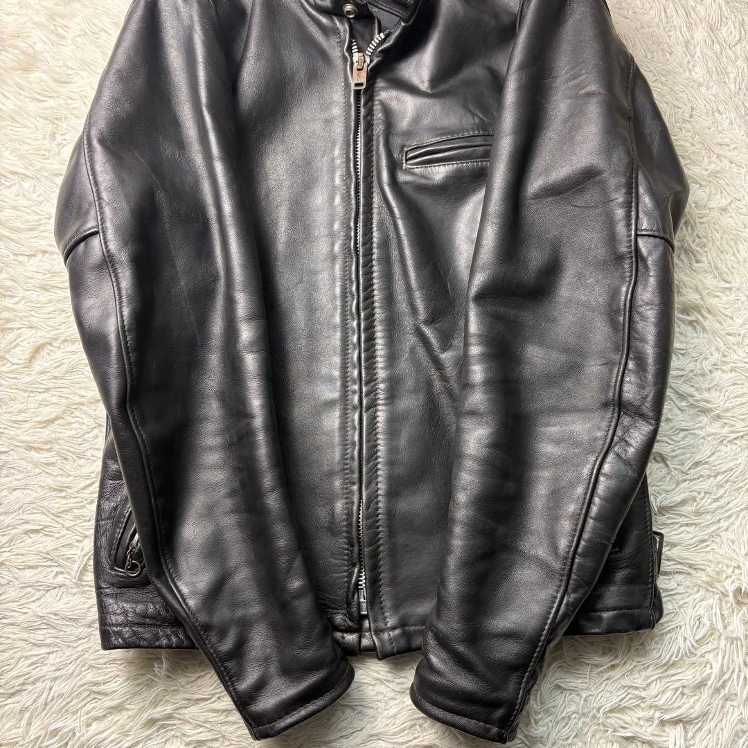 良品 Lサイズ相当 ショット 641 シングルライダースジャケット