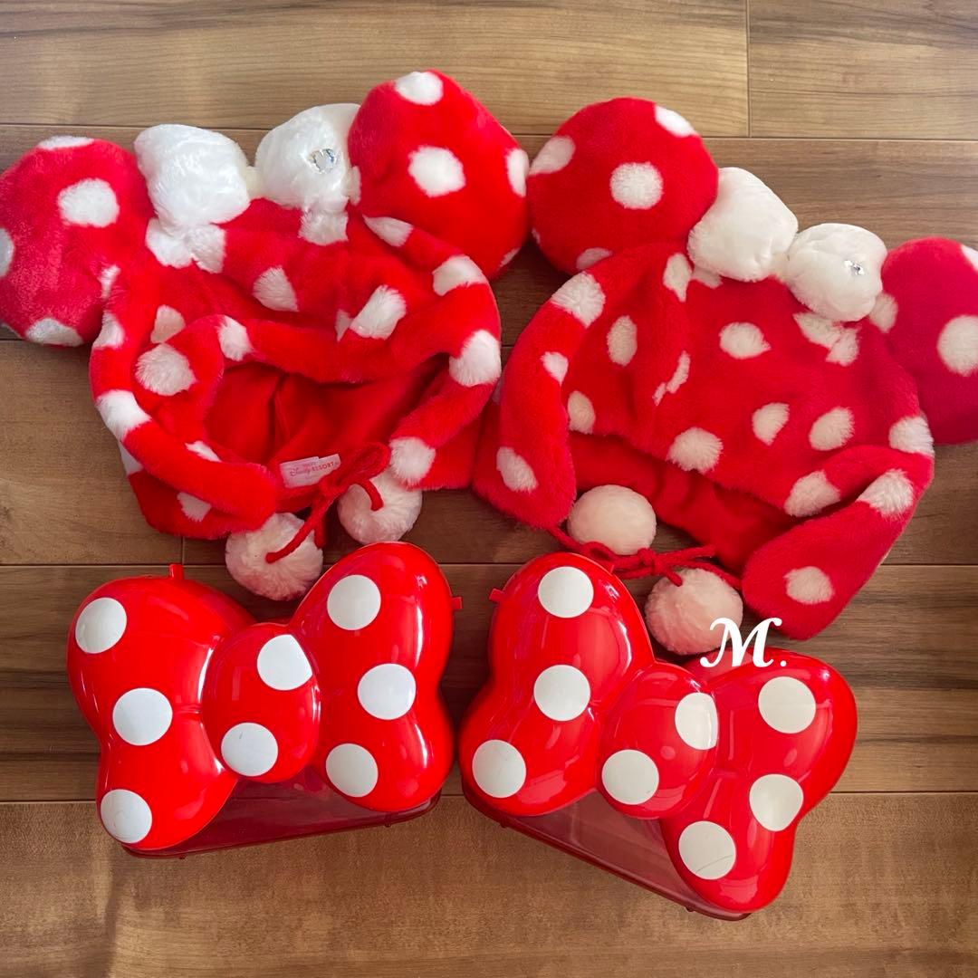 ディズニー　ミニー　水玉　ファンキャップ　リボン　ポップコーンバケット ディズニー ミニー 水玉 ポップコーン バケット バケツ リボン - メルカリ