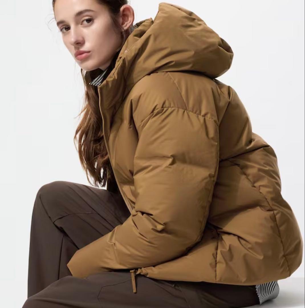 新品 今期 UNIQLO ユニクロ シームレスダウンパーカ ブラウン L - メルカリ