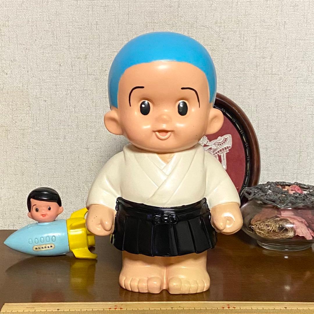 一休さん　信ちゃん　ソフビ　貯金箱　かインターサイズ　店頭備品 信用金庫 信金 昭和レトロ信ちゃん ソフビ人形 貯金箱 店頭用 ソフビ