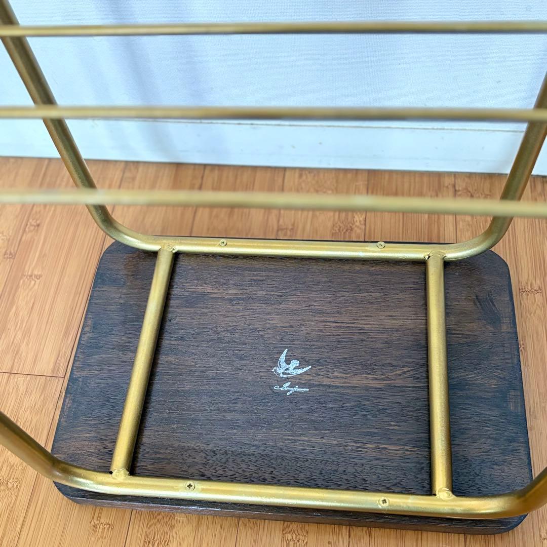 ヴィンテージ オーク材 ワゴン インダストリアル スチール サイド