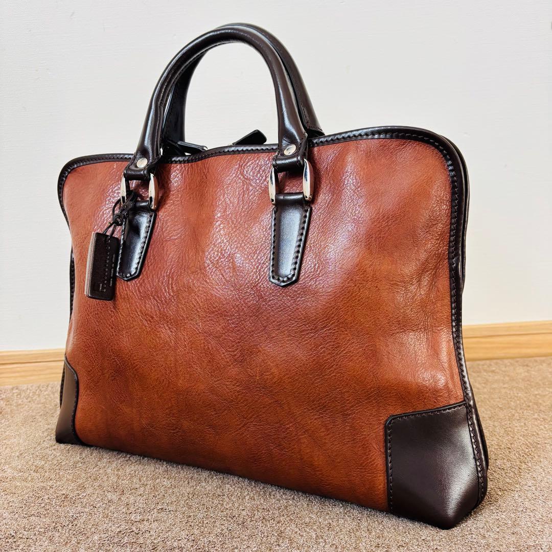 STEFANOMANO オールレザー　ブリーフケース　ビジネスバッグ　アルチェ