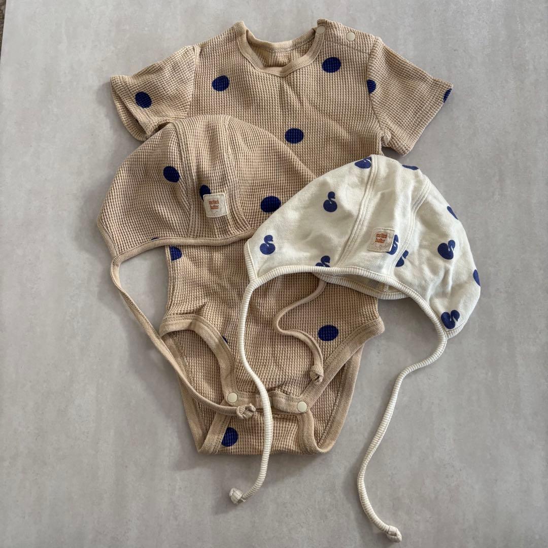 ロンパース・カバーオール melted butter BLUEBERRY WAFFLE / SWAN