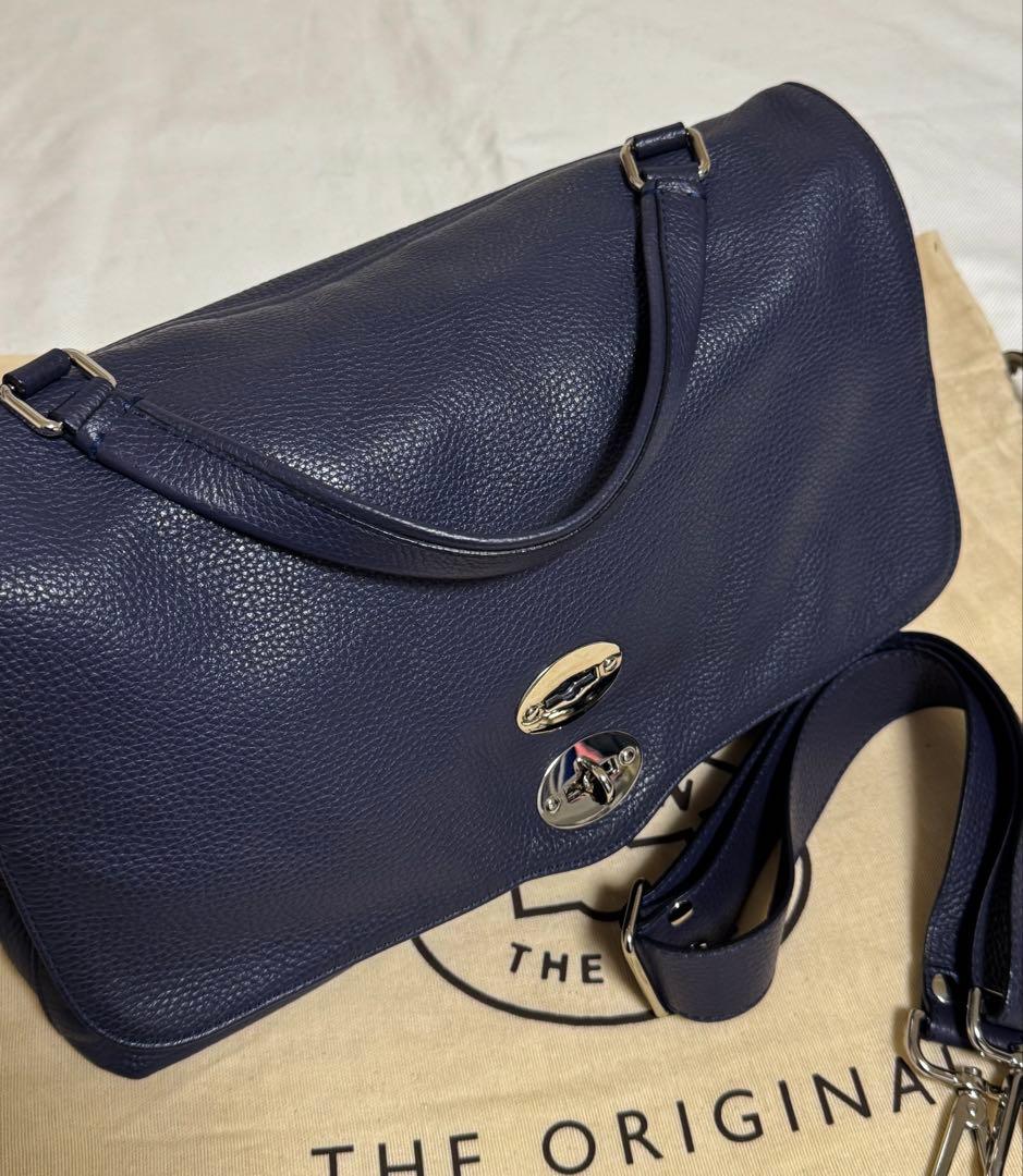 ◇イタリア製！ZANELLATO◇美品！『新型・ポスティーナ M＋』紺