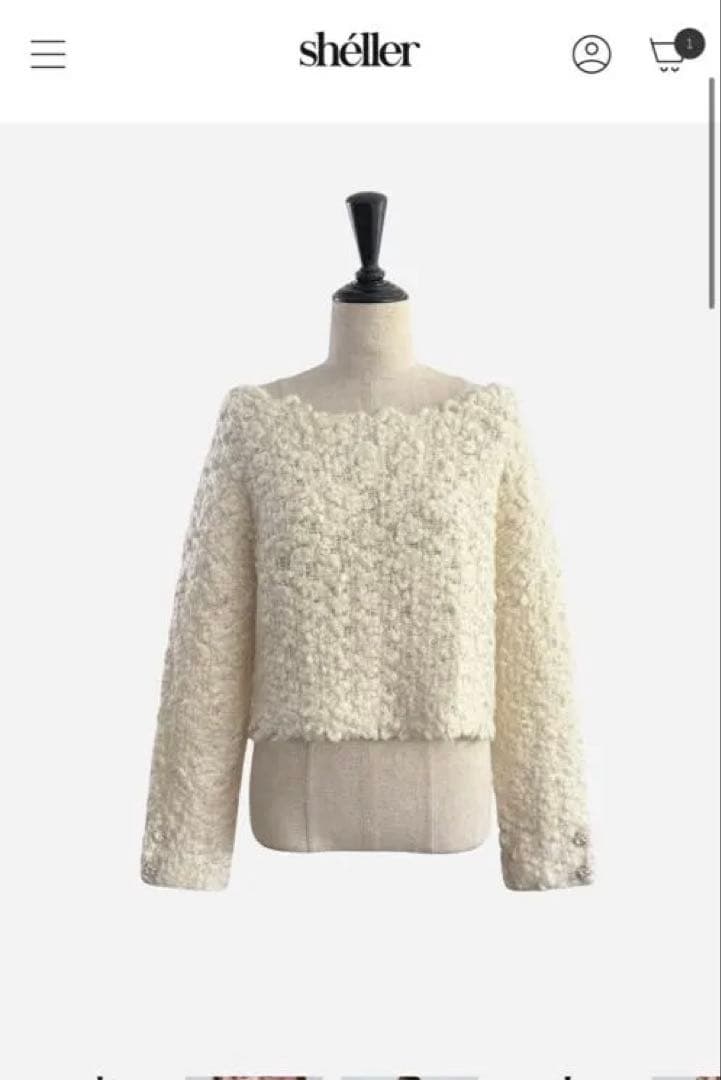 シェリエ bijou button bubble cropped knit bijou button bubble cropped knit – shéller / シェリエ