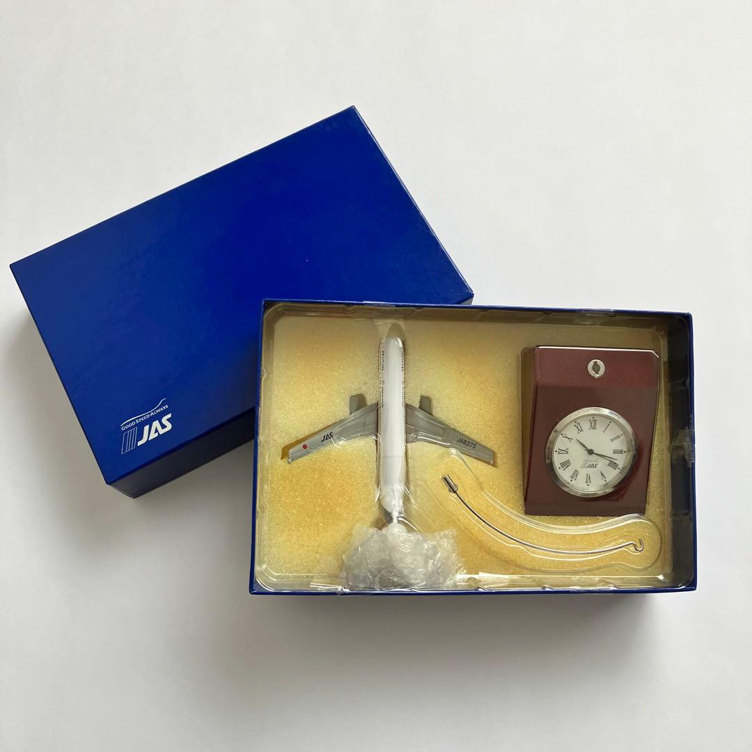 日本エアシステム　JAS 飛行機　機内品　時計　置き時計　ダイキャスト　希少品