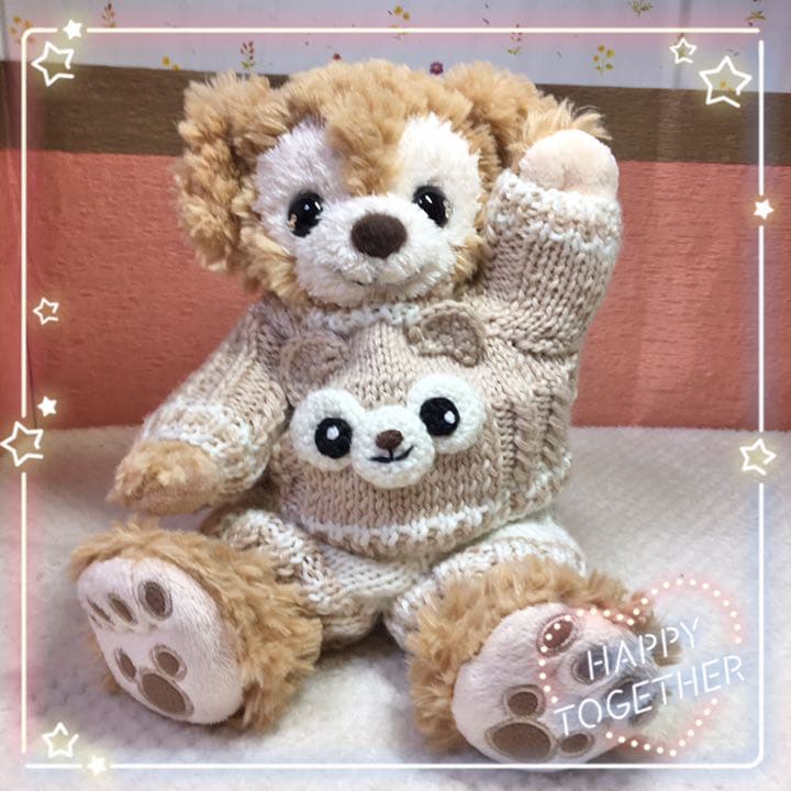 ポーチ、SSサイズ用手編みのセーター　（ダフ君）