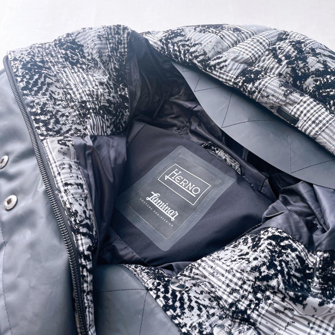 極美品✨近年 ヘルノ ラミナー ダウンブルゾン フロッキー加工