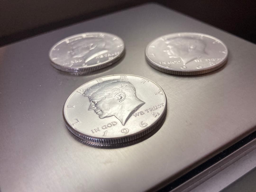 アメリカ】ケネディハーフダラー銀貨3枚(1964年) - メルカリ