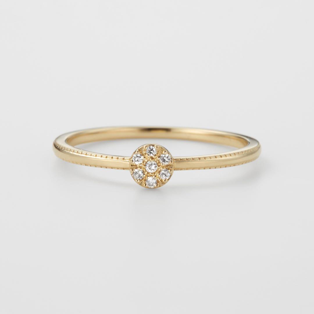 agete 7号 ダイヤモンドリングK10 ゴールド