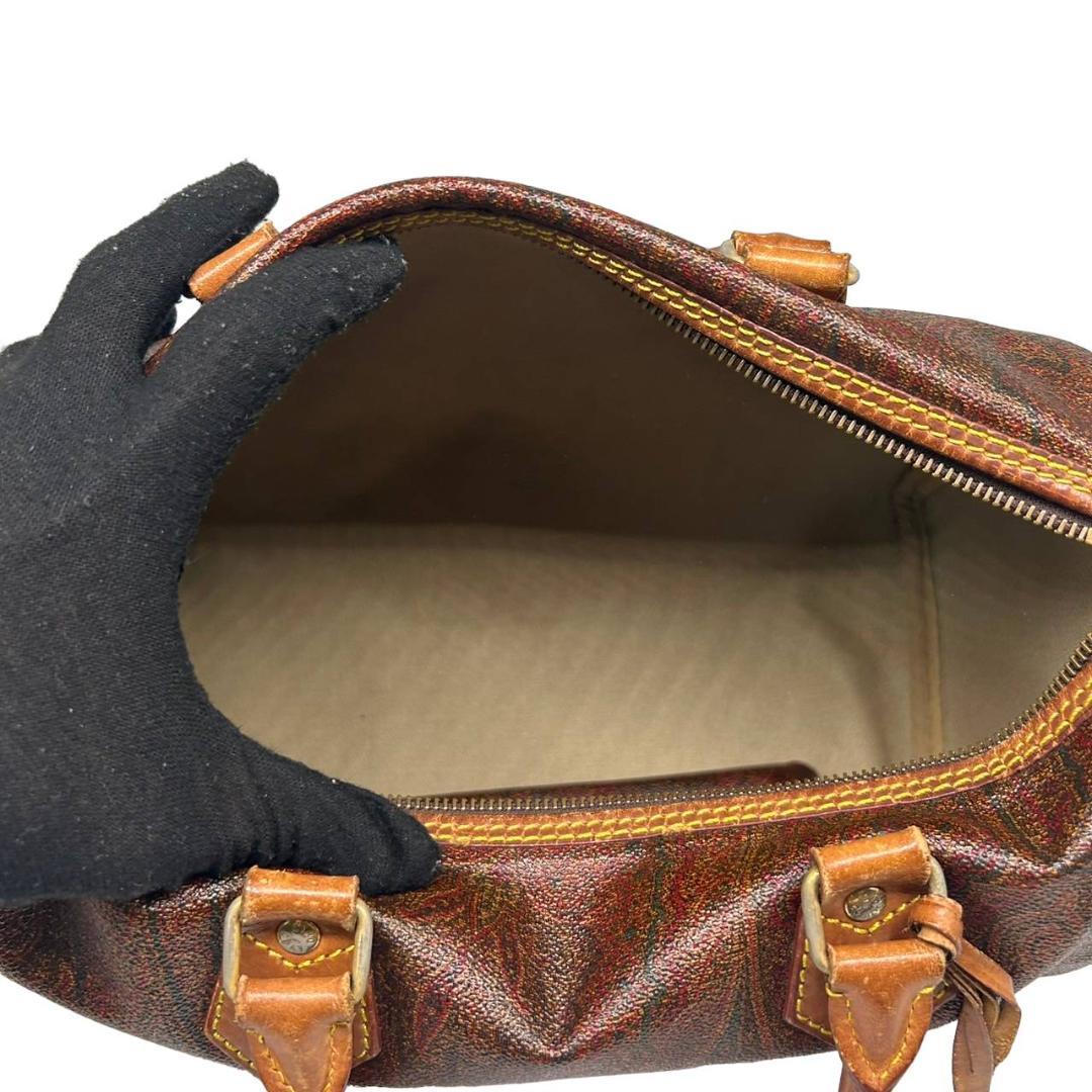 ETRO エトロ ミニ ボストンバッグ T7 レザー ブラウン PVC - メルカリ