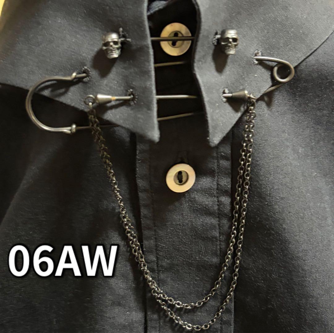 ★激レア ピンホールスカルシャツ 06AW Noir期 ナンバーナイン　ドクロ