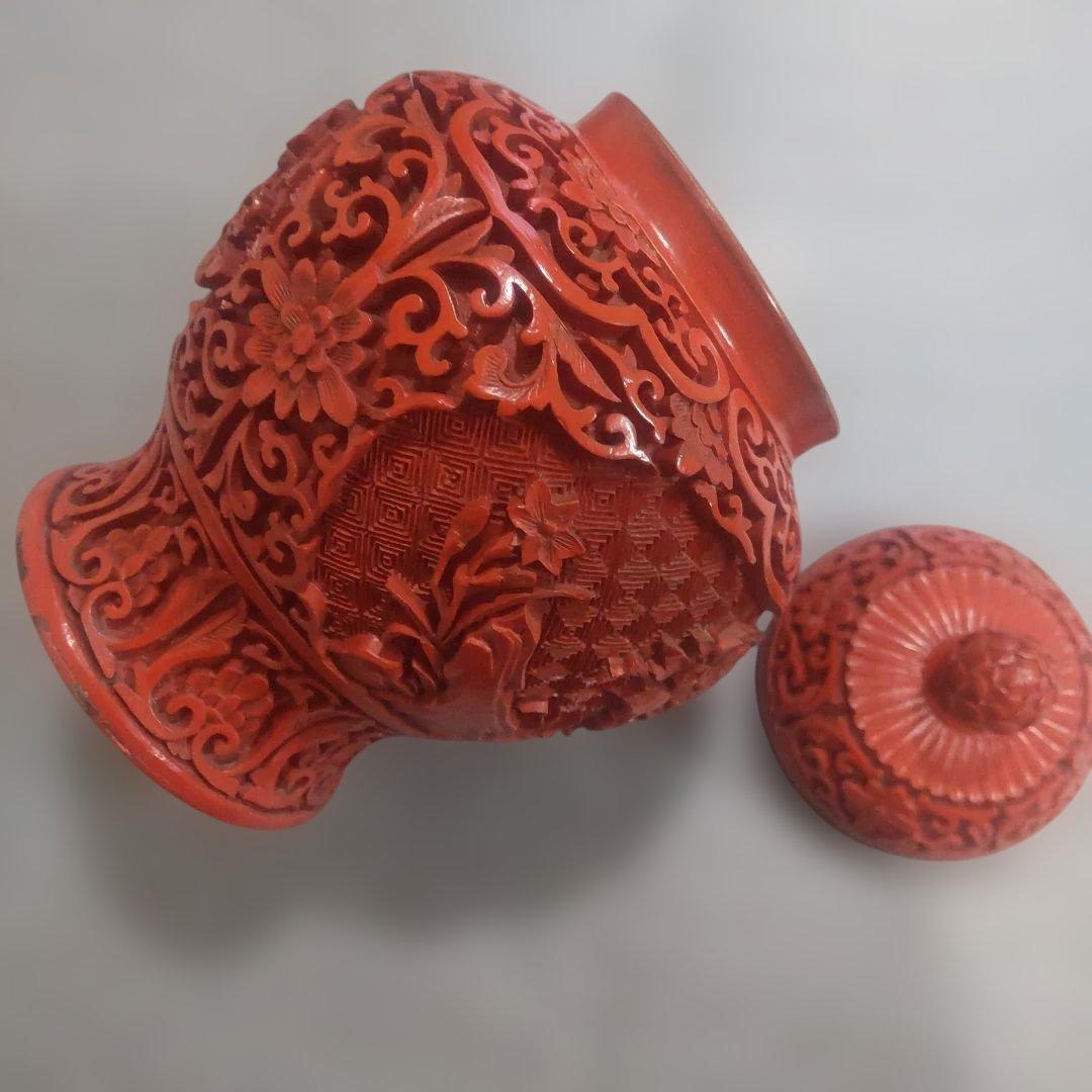 最 安値ホビー・楽器・アート - 堆朱 中国美術工芸品 伝統美術 茶壺 蓋物