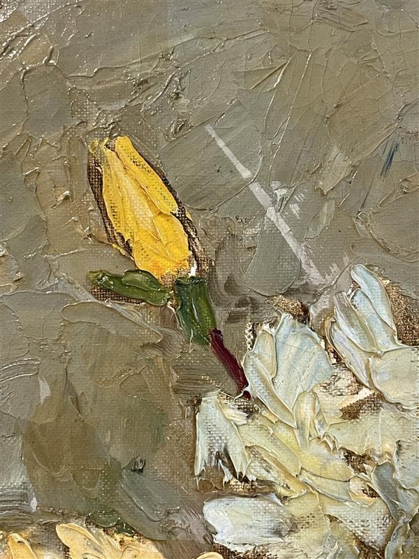 小泊芳彦作 油彩画 花 SM号 B-33 - メルカリ 小泊芳彦作 油彩画
