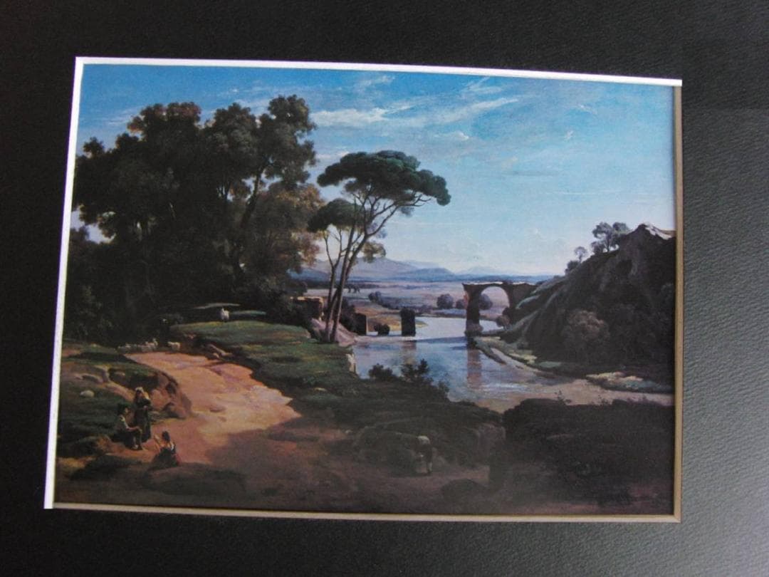 ジャン＝バティスト・カミーユ・コロー、【ナルニの橋】、希少な額装用画集より