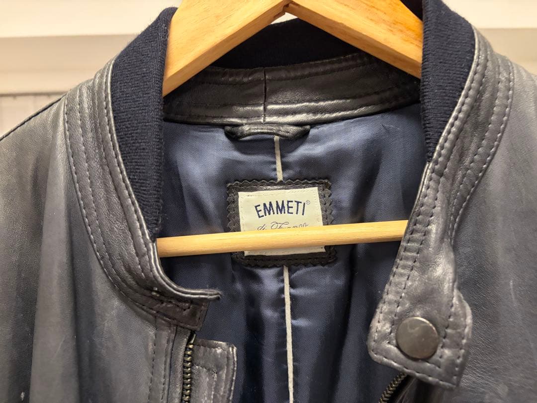 H*T様 EMMETI レザーシングルライダースジャケット 48 EMMETI（エンメティ） EMMETI ／ ラムナッパレザーシングルライダース