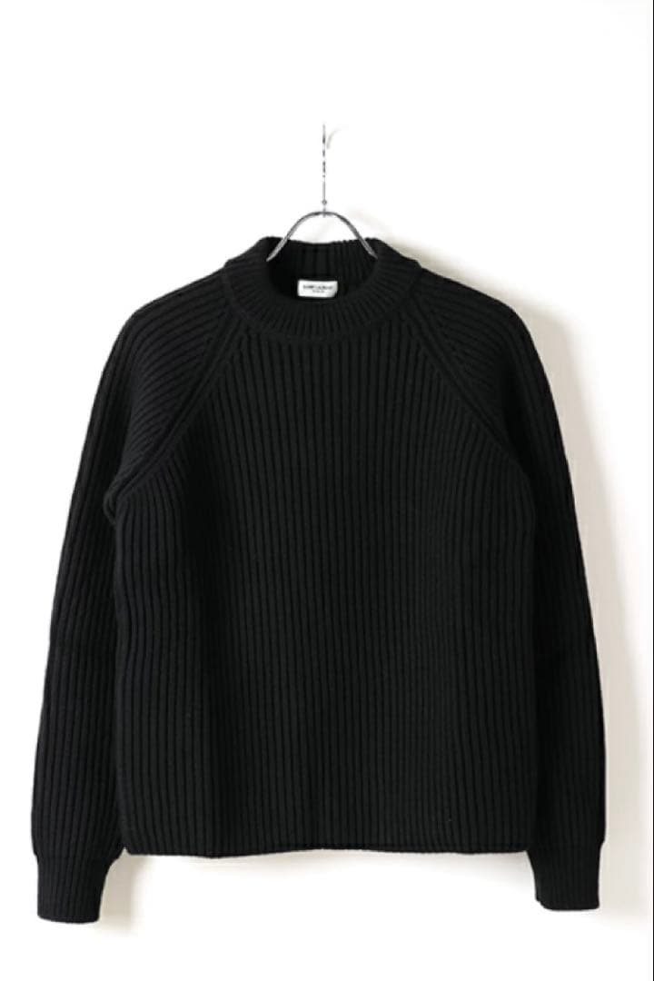 ネックタグ取れてます。SAINT LAURENT ブラックリブ編みセーター ネックタグ取れてます。SAINT LAURENT ブラックリブ編みセーター