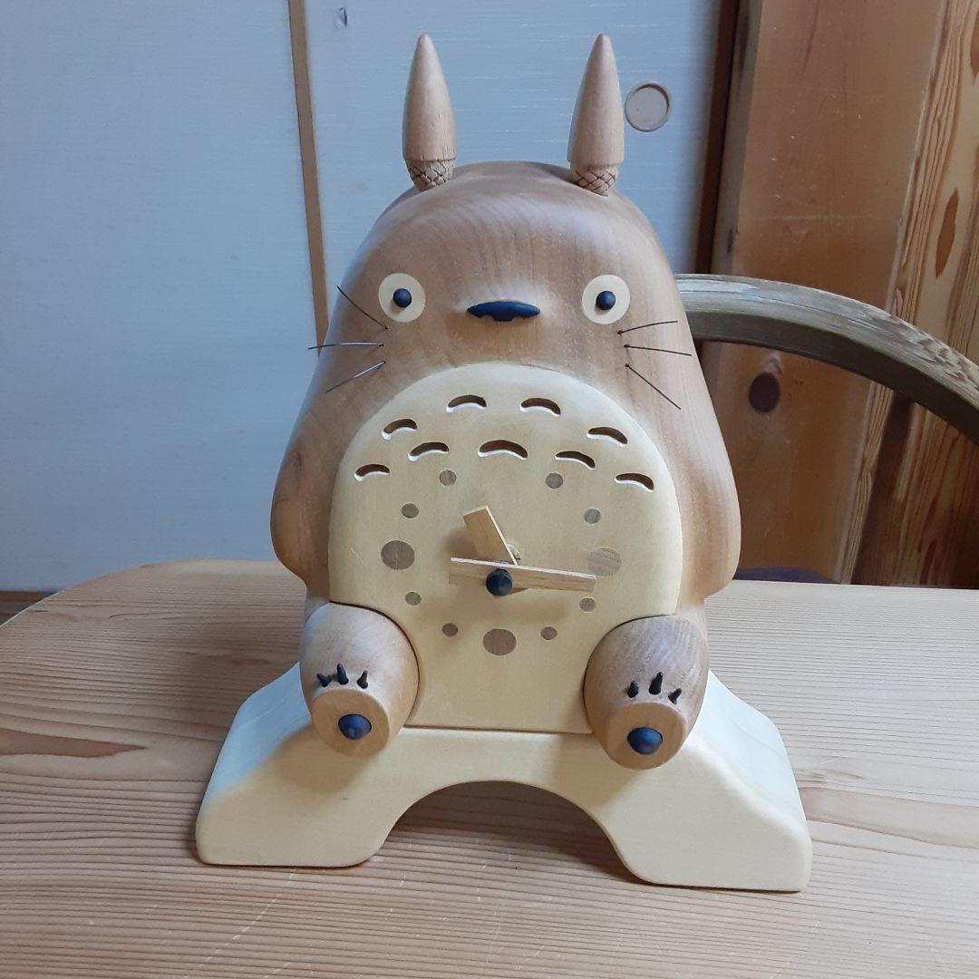 木製　置掛時計　となりのトトロ　リズム時計　しっぽ無し 掛け時計 となりのトトロからくり時計 こだわりの天然木製 時計