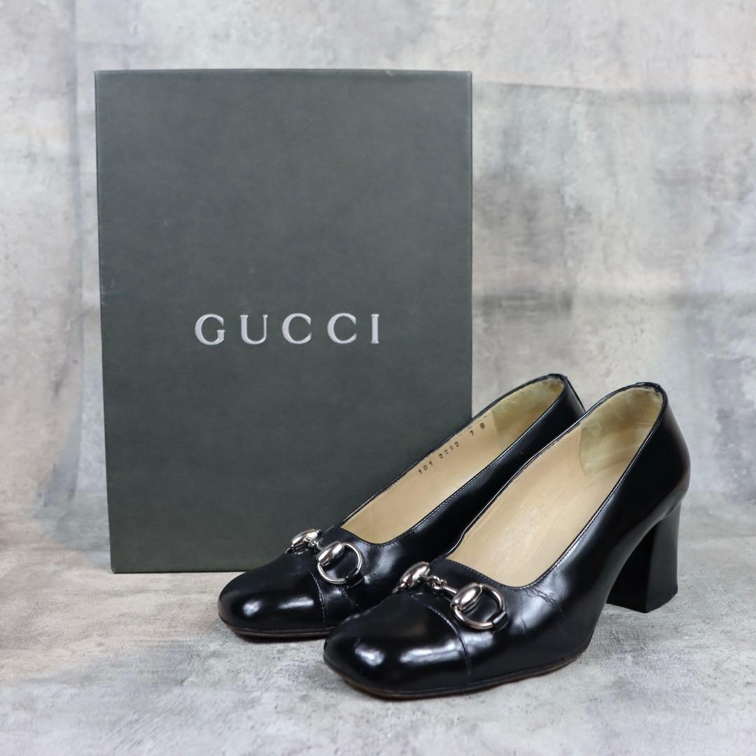 GUCCI グッチ ホースビット パンプス ブラック 箱付き ✨箱付き GUCCI グッチ ホースビット スエード パンプス ブラック21.5