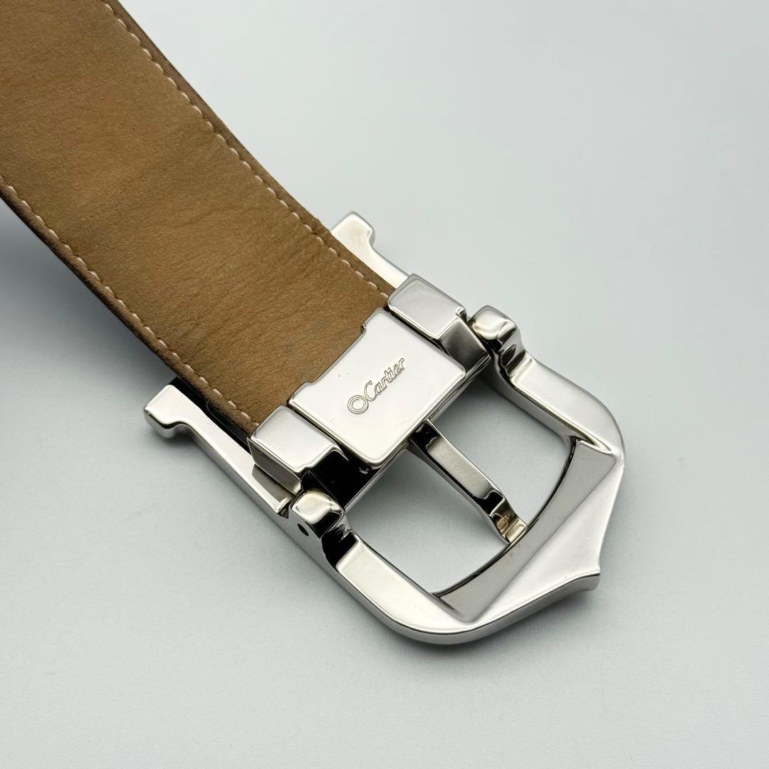 ✨良品✨カルティエ ベルト Cアロンジェ クロコ シルバー金具 メンズ