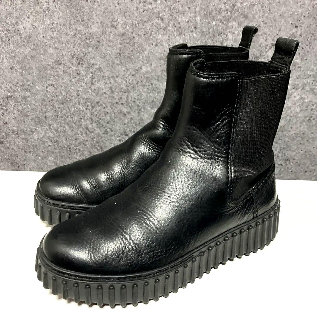 クラークス　トーヒルメープル　サイドゴアブーツ　ブラック　23.0