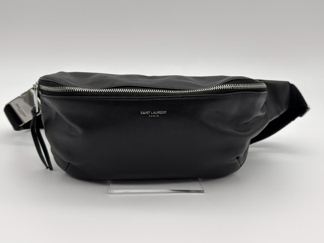 美品◇SAINT LAURENT レザー ボディバッグ ベルトバッグ 黒