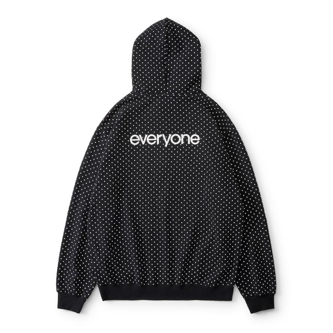 トップス everyone back logo dot zip up hoodie L