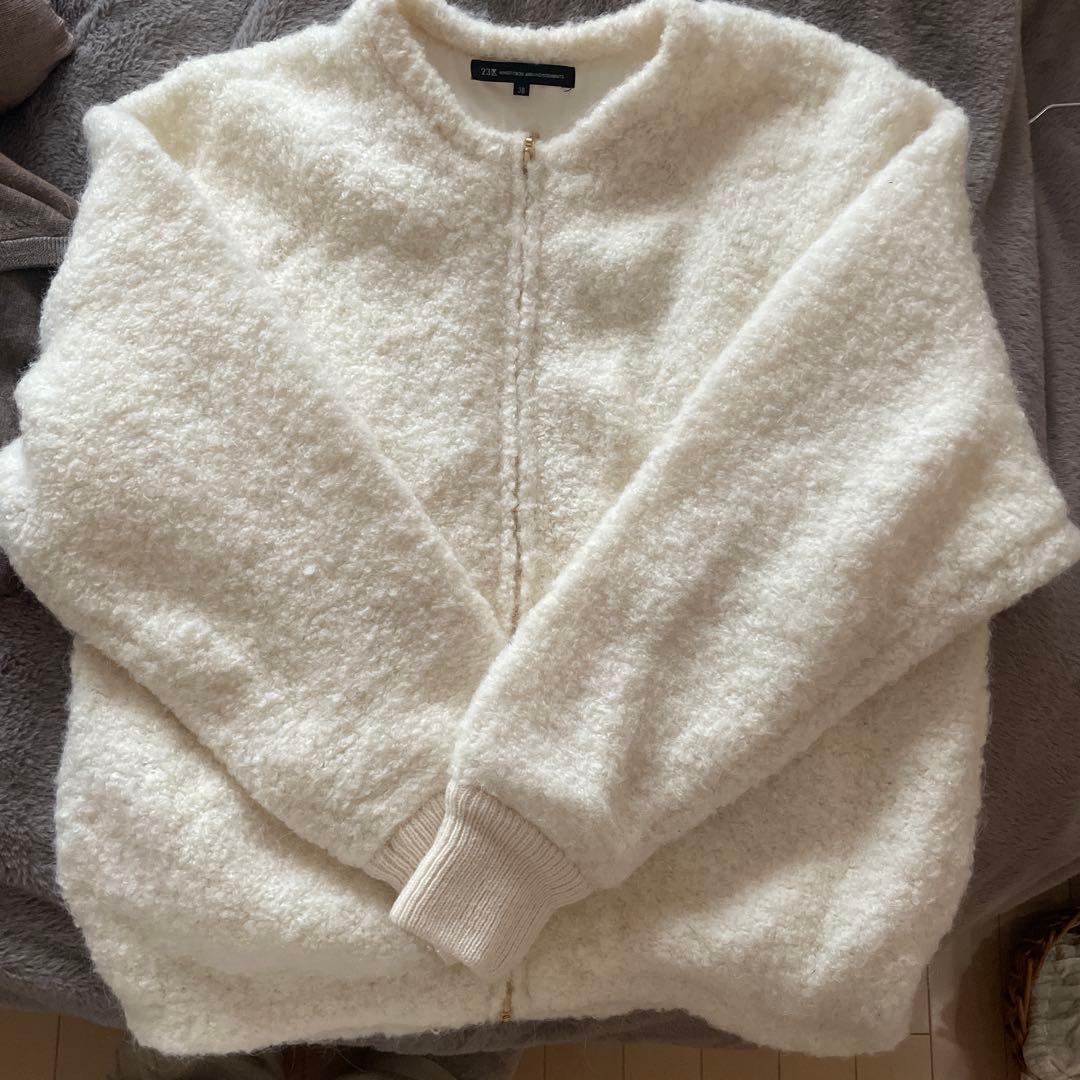 き*い様 オフホワイト ジップアップジャケット 38