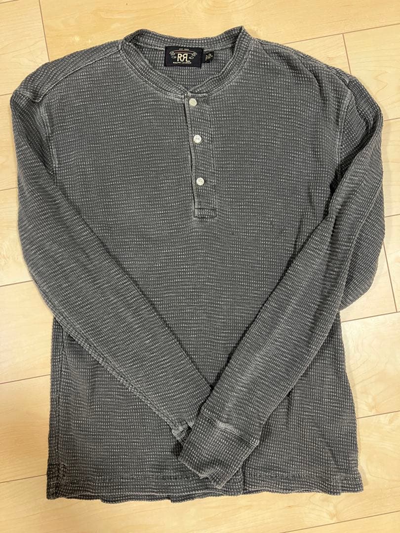 RRL ガーメントダイド ワッフルニット 長袖 ヘンリーネック